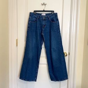 MOTEL X JACQUIE Roomy Extra Wide Low Rise Jeans in Mid Blue Used
